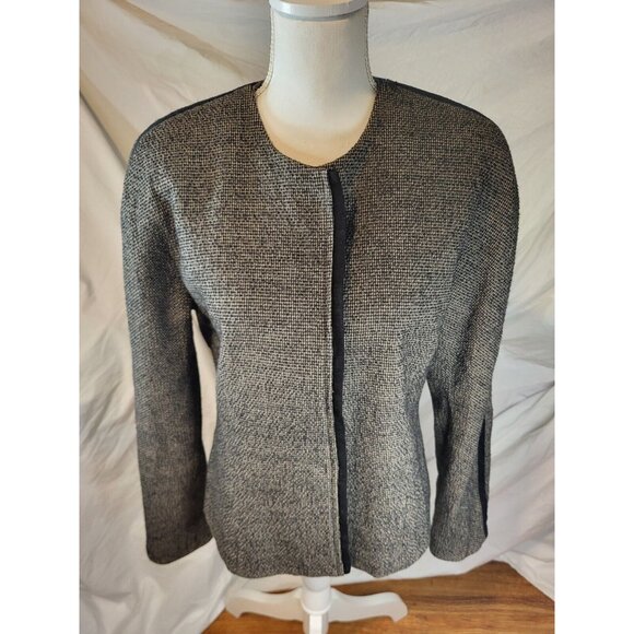 Krizia Pio Italy‎ Size 48 Large Gray Houndstooth Blazer - Picture 1 of 8
